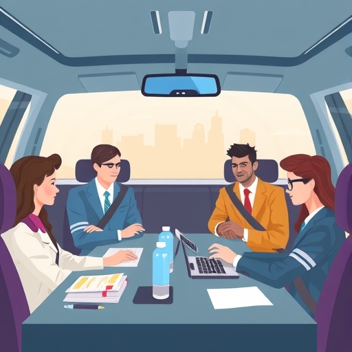 一群叫車服務的駕駛員正在會議中討論