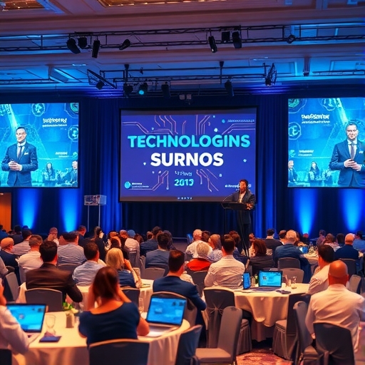 全球科技領袖在會議中交流