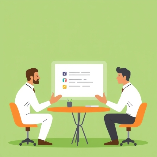 投資策略討論中，兩位投資者正在交流想法