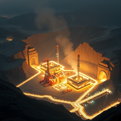 中國鋰礦山作業的圖片