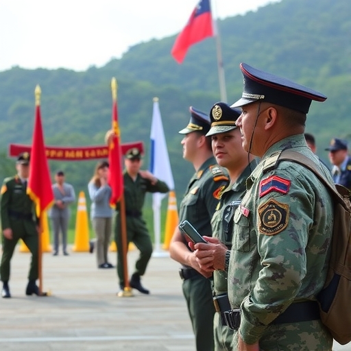 一群軍人參加台灣的敬軍活動