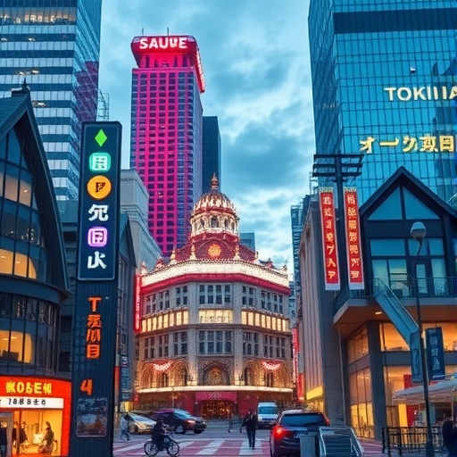 現代東京金融區的繁忙街道