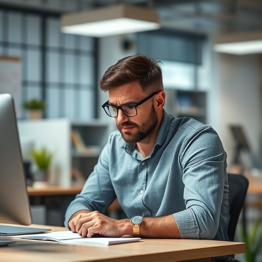 一位員工在壓力大的辦公環境中工作