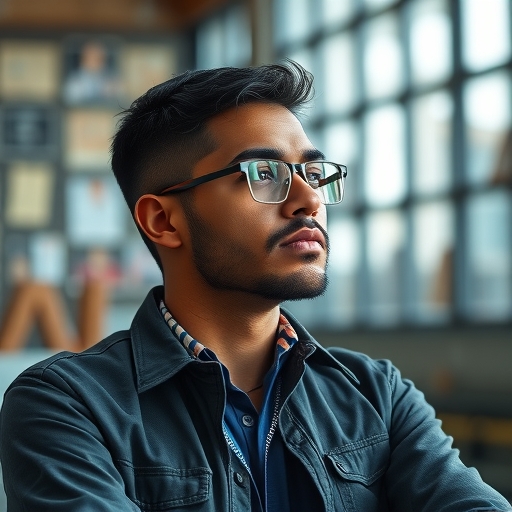 一位工人在冥想未來