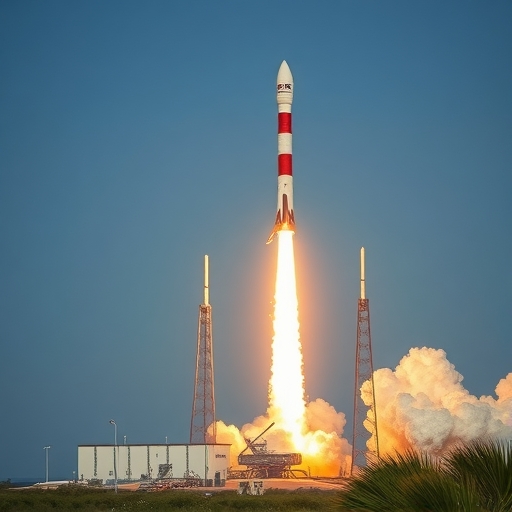 一枚火箭正在卡納維拉爾角發射場升空