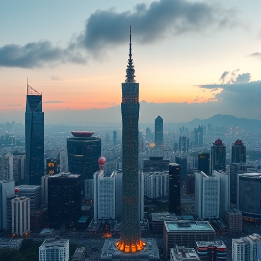 台北市天際線結合科技元素的景觀