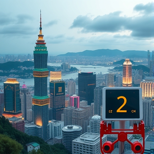 台北市天際線結合科技元素的景觀