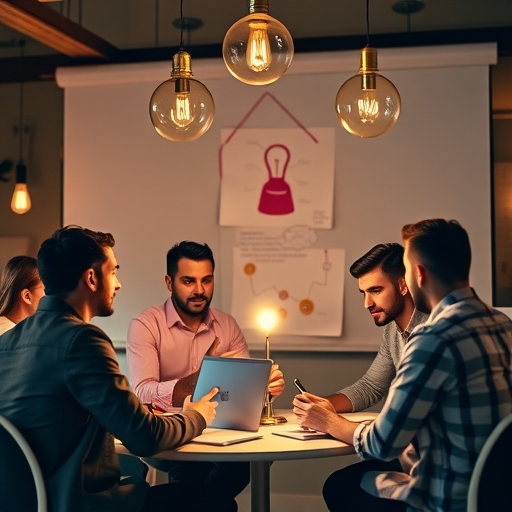 創業者們正在進行頭腦風暴討論