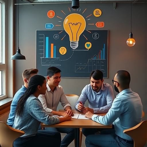 創業者們正在進行頭腦風暴討論