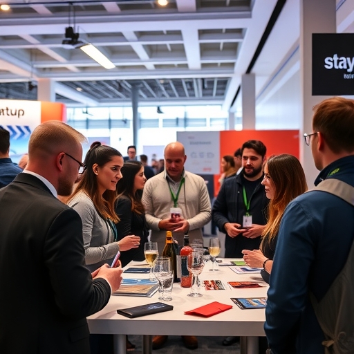 新創團隊在博覽會上進行交流