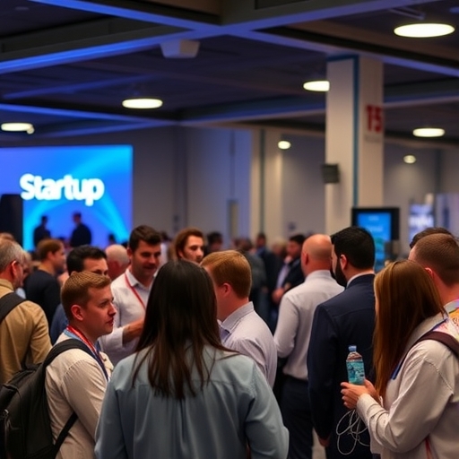 新創團隊在博覽會上進行交流