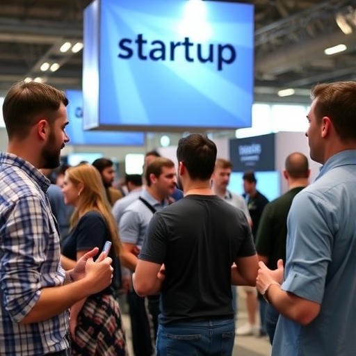 新創團隊在博覽會上進行交流