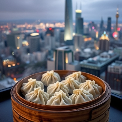 蒸餃配城市天際線