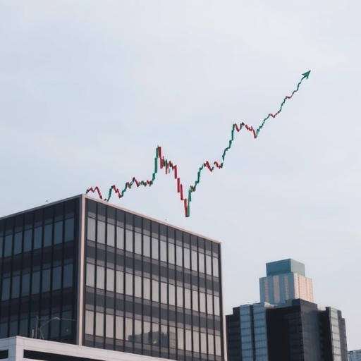 股票圖表顯示上升趨勢