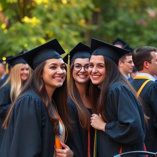 一群學生正在慶祝畢業