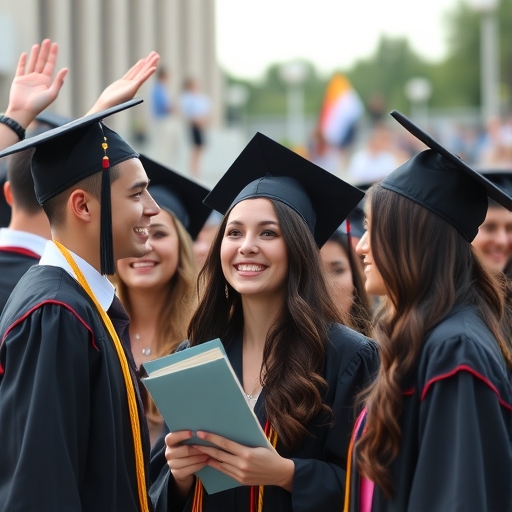 學生們在畢業典禮上慶祝