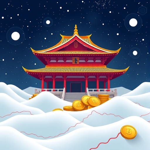 傳統金融與區塊鏈技術融合的示意圖
