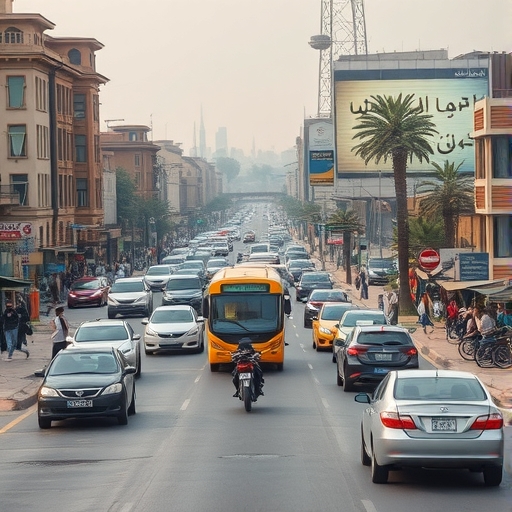 開羅交通混亂的機車場景