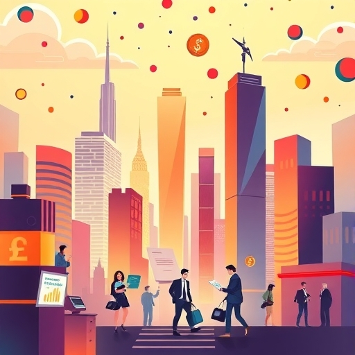 生動的金融市場插圖