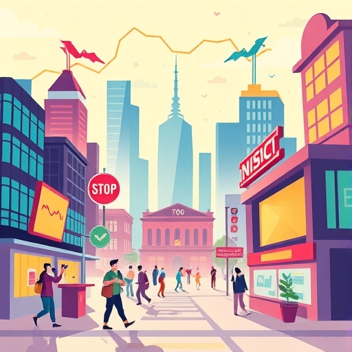 生動的金融市場插圖