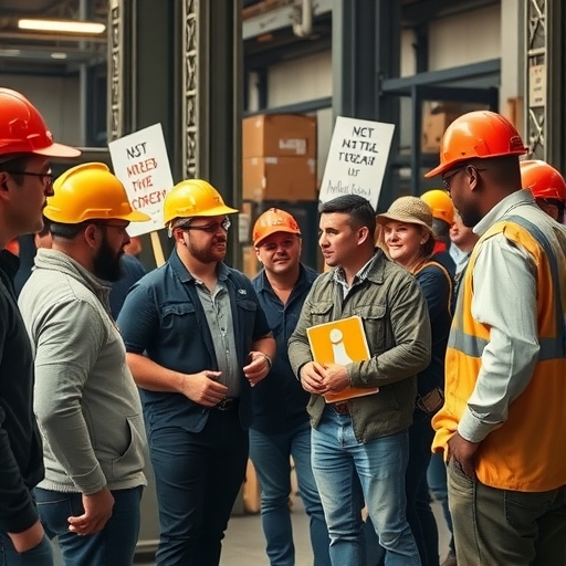 工人在討論勞動權益