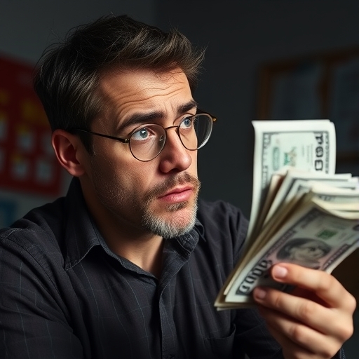 一位男子正在街頭交易股票