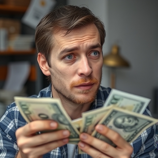 一位男子正在街頭交易股票