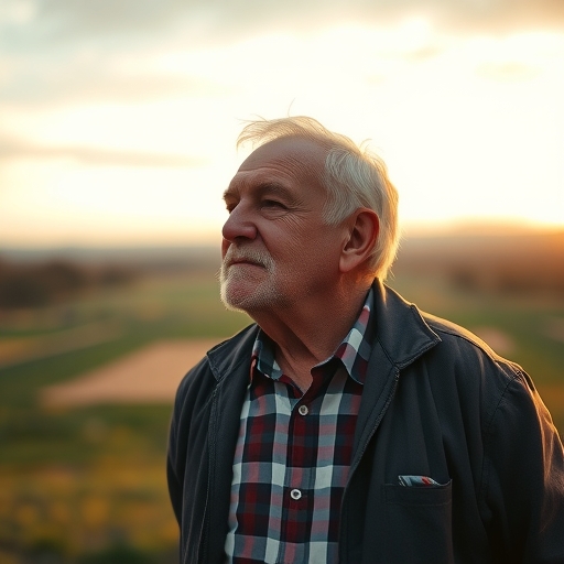 一位年長男子沉思退休生活