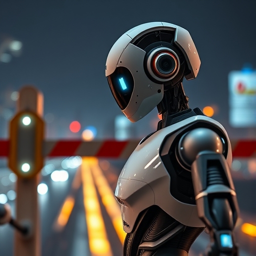 AI機器人與貿易壁壘的視覺圖像