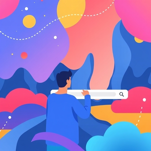 一位使用者正在滑動Google Discover的生動插圖