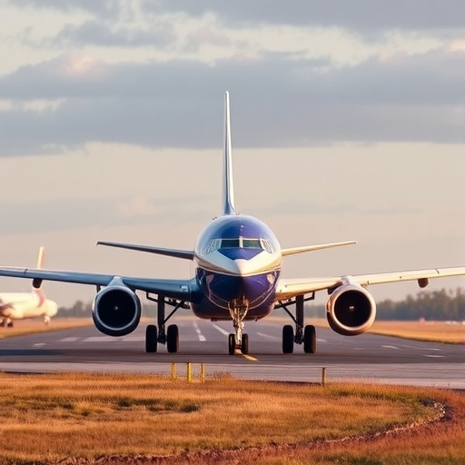 一架波音737 Max客機在跑道上