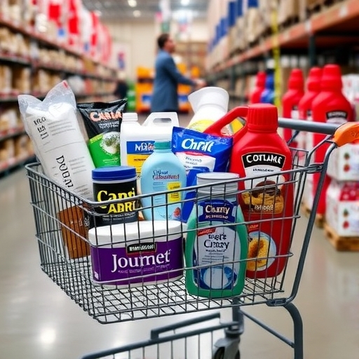 好市多購物車滿滿的科克蘭商品