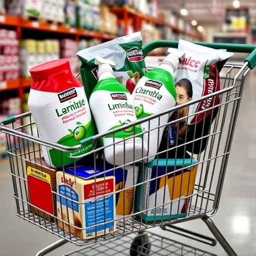 好市多購物車滿滿的科克蘭商品