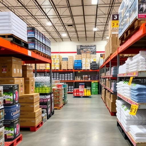 Costco店內陳列Kirkland產品的內部景象