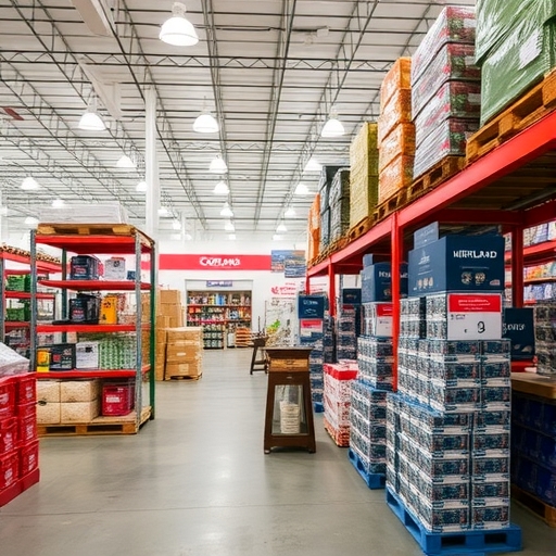 Costco店內陳列Kirkland產品的內部景象