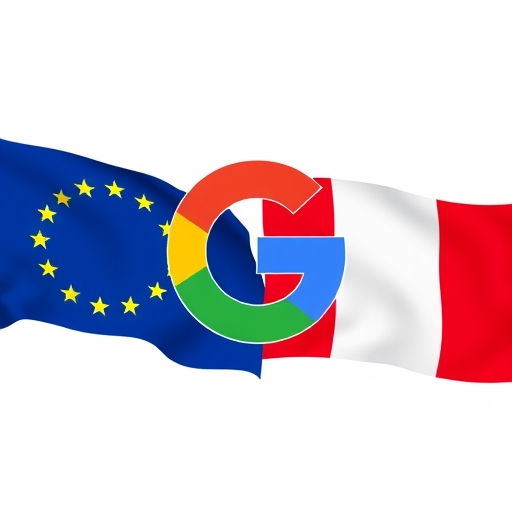歐洲聯盟旗幟和谷歌標誌