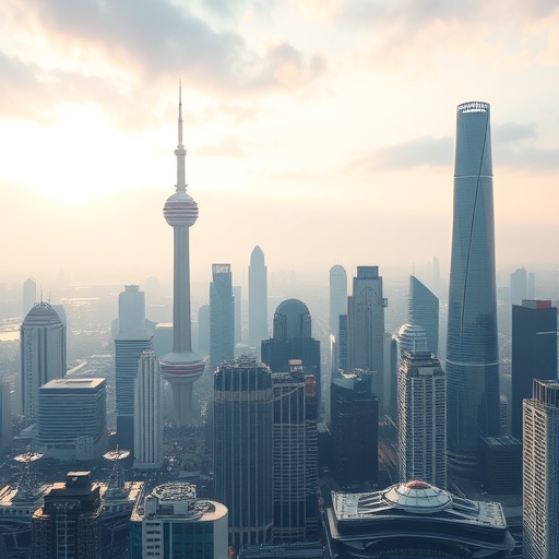 未來科技城市天際線