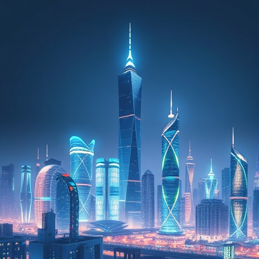 未來科技城市天際線