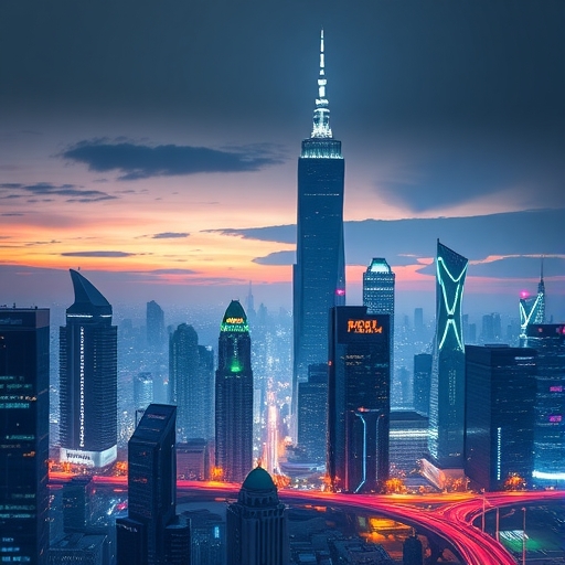 未來科技城市天際線