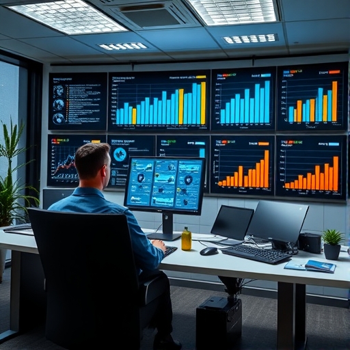 英特爾辦公室展示多個圖表