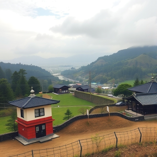 日本鄉村風景中的緩慢生活場景