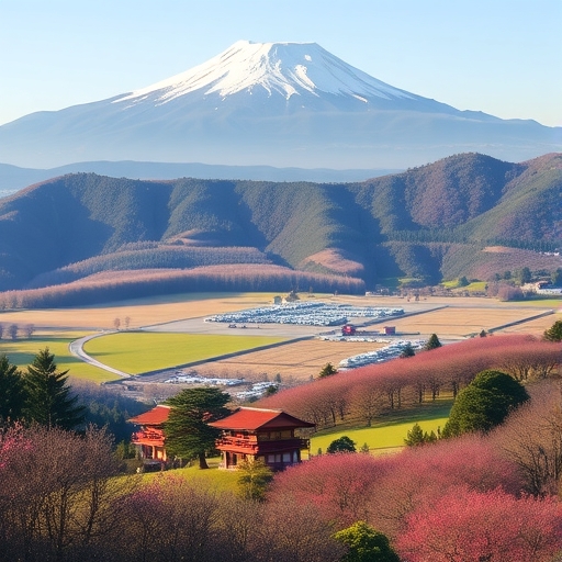 日本鄉村風景中的自然美景