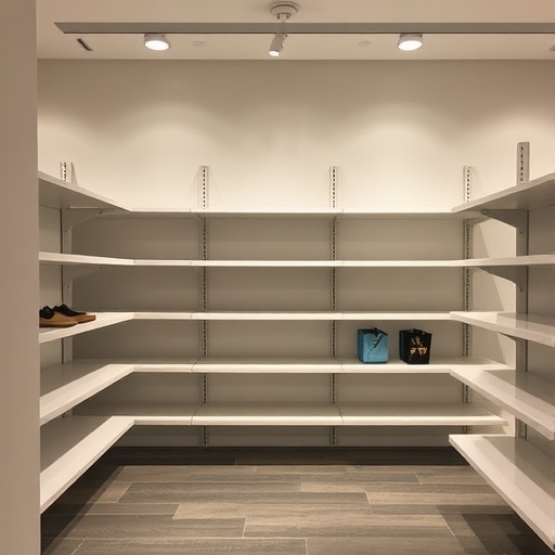 Lululemon 商店內架子空無一物