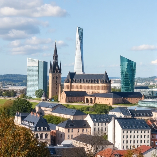 盧森堡天際線與現代建築