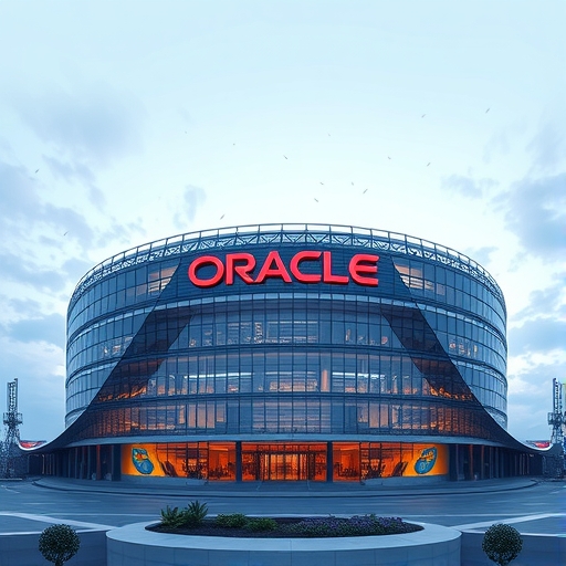 具有未來設計的甲骨文總部大樓