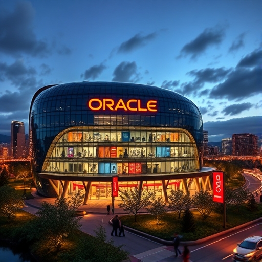 具有未來設計的甲骨文總部大樓
