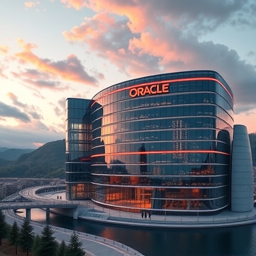 具有未來設計的甲骨文總部大樓