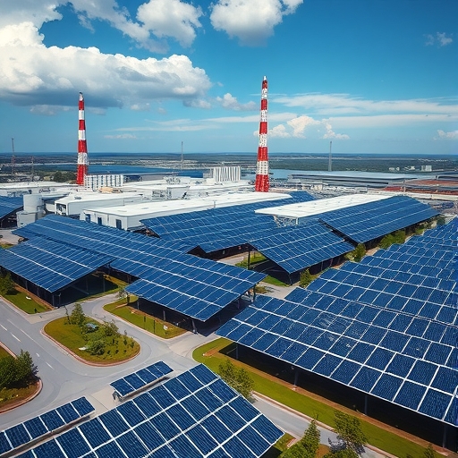 台積電工廠與周邊太陽能板