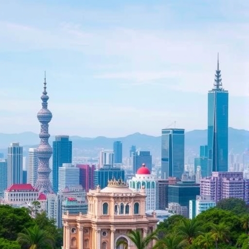 台北市的城市天際線與建築物