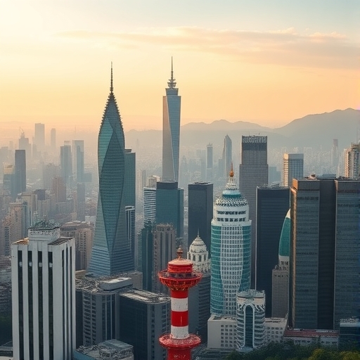 台北市的城市天際線與建築物